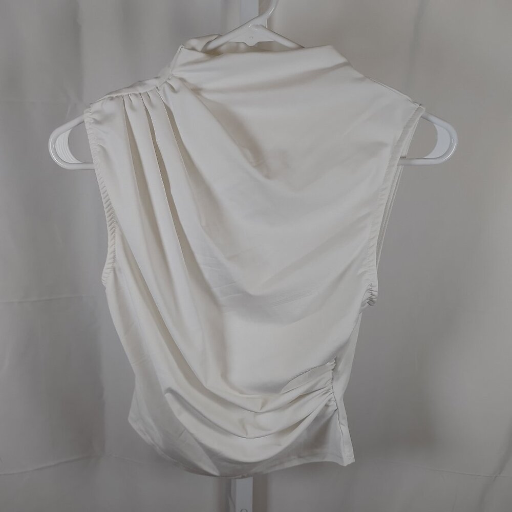 Cider Size Small Sleeveless Womens White Top Ruched